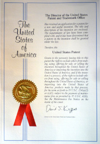 アメリカ合衆国特許証